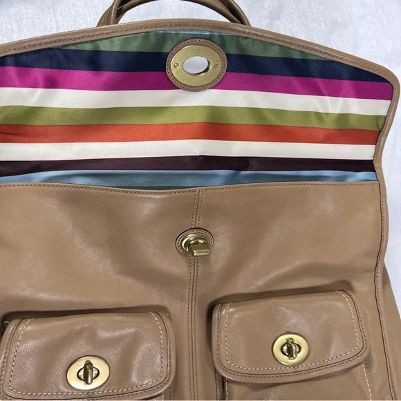 Coach Tan Leather Laptop Bag - Picture 4 of 15